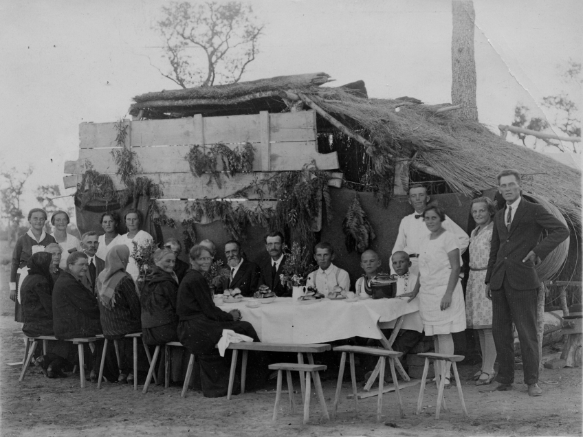 Silver wedding of a Neufeld couple, Rosenort, Fernheim Colony, Paraguay, 1930